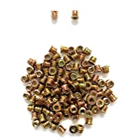 LIKERAINY 200Pcs Tuercas Hexagonales de Hierro Galvanizado M6x10mm Tuerca Insertables Roscadas para Muebles de Madera…